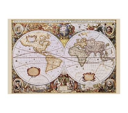 Orbis Geographica Antique Wall Poster for Modern Dorm Room