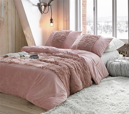 Trendy Dorm Room Essentials: Summertime Coma Inducer Vintage Pink Twin XL  Comforter Cute College Bedding