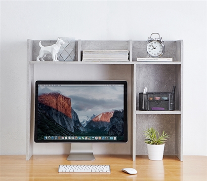 DormCo The College Cube - Desk Bookshelf - Marble Gray