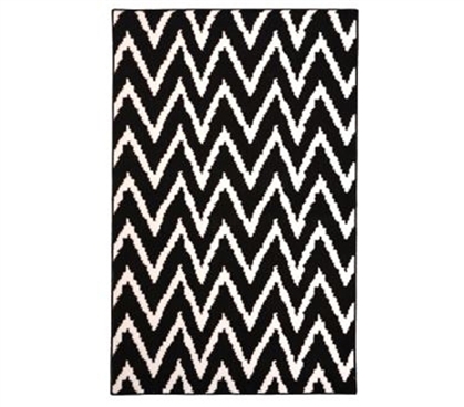 Wavy Chevron Dorm Rug - Black and White Items For Dorms Fun Dorm Stuff ...