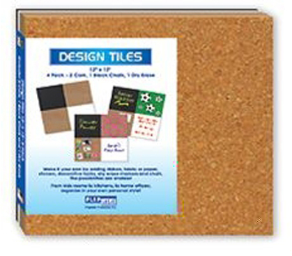 12 X 12 Assorted Cork Chalk Dry Erase Tile Set Includes 4