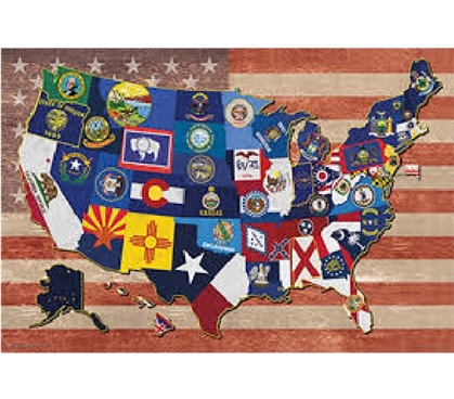 State Flag Map of the USA Products For Dorms Best College Wall Decor ...