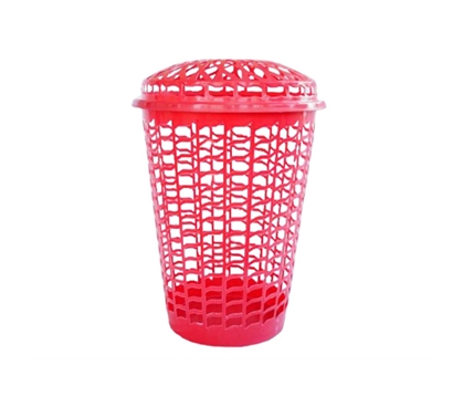 Tall Round Laundry Hamper - Red Supplies For Wash Clothes College ...