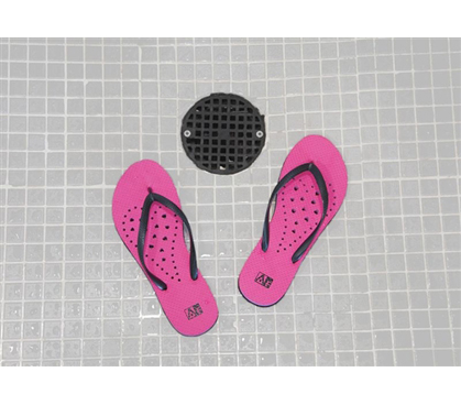 pink shower shoes