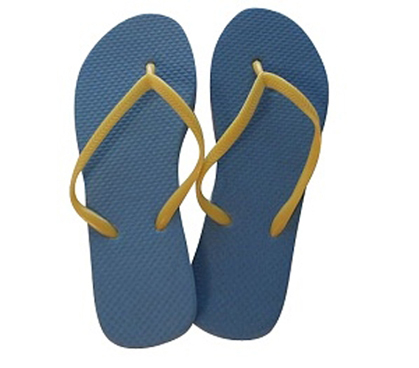 Blue with Yellow Strap - Shower Sandal - Cheap College Dorm Room Sandals