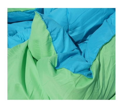 Aqua/Lime Green Reversible College Comforter - Twin XL