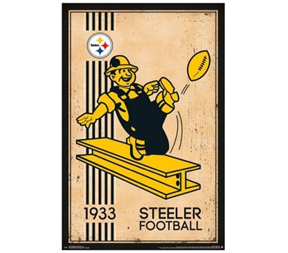 Pittsburgh Steelers - Retro Logo (1933) Poster Best Dorm Decor Supplies For  Cheap