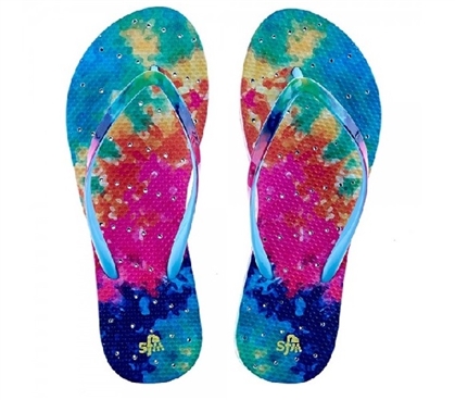 Showaflops - Women's Antimicrobial Shower Sandal - Tie Dye