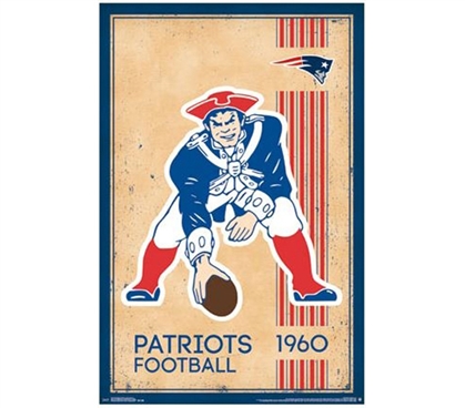 Retro New England (Boston) Patriots 1960 Logo Poster Shop For College  Decorations Dorm Wall Posters