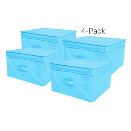 TUSK® Jumbo Storage Box 4-Pack - Aqua